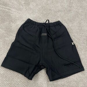 Essentials Black Athletic Shorts with Elastic Waistband